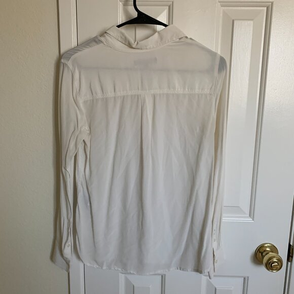 Banana Republic Women 100% Silk Button Down Shirt, White, Size XXS - Picture 2 of 6